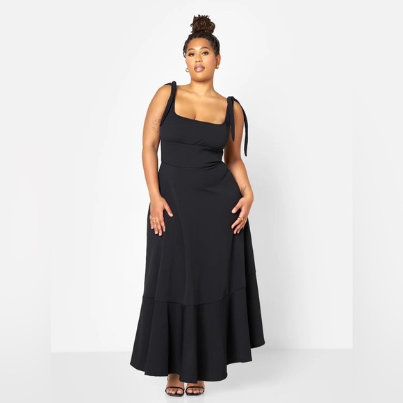 Black Maxi Mermaid Dress - Picture 2 of 5